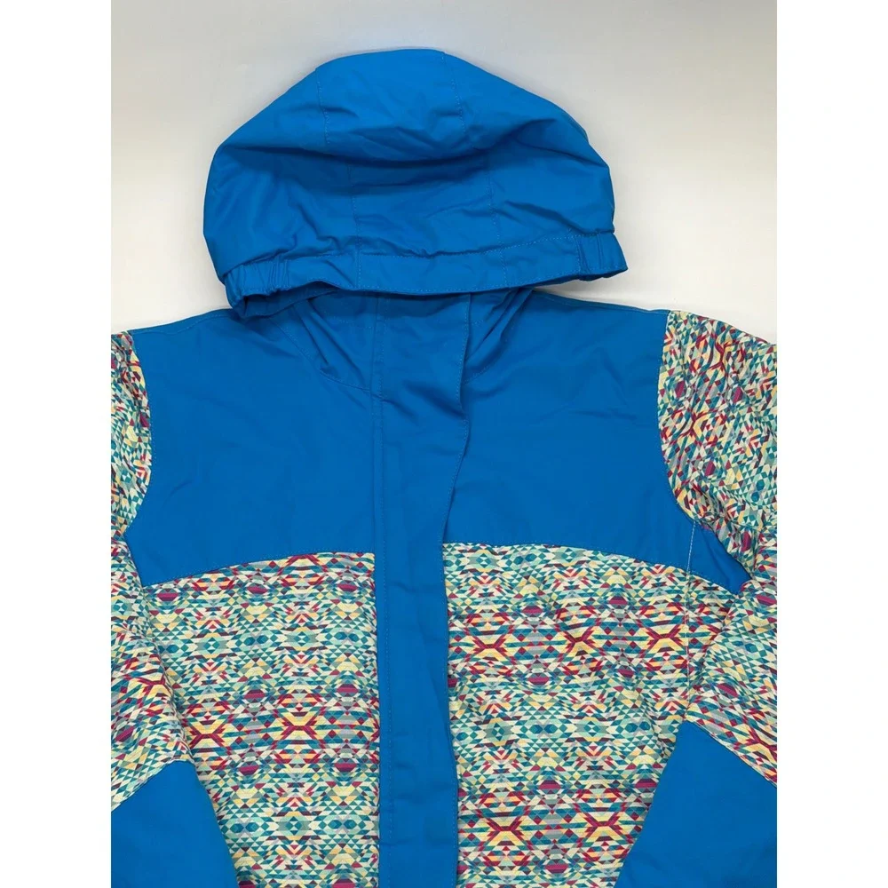 Arctix Kids Blue Geometric Insulated Snow‎ Jacket Hooded Winter Coat 84917